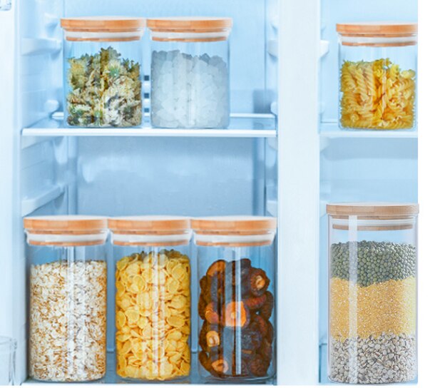 Boîte à thé avec couvercle stockage pot en verre de alimentaire grain boîte de céréales boite de conservation alimentaire
