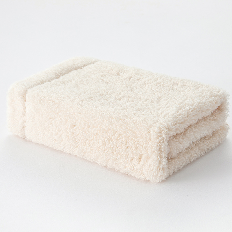 Ansigtshåndklæde i ren bomuld ensfarvet vaskeklud til mænd og kvinder, blød og absorberende 34*34cm: Hvid