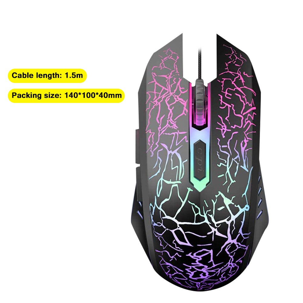 Led Backlit Gamer 2400 Dpi 6 Button Muizen Laptop Computer Ergonomische Muizen Stille Usb Wired Gaming Mouse