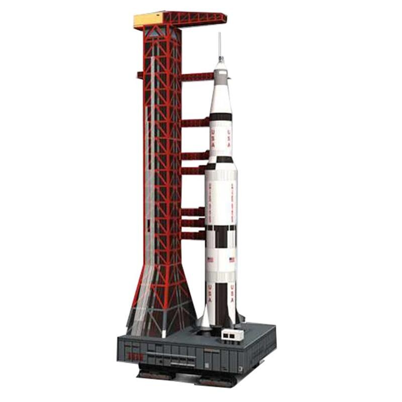 Paper Model 1:300 Saturn 5 Carrier Rocket And Launch Diy Handmade Pad S7K8: Default Title