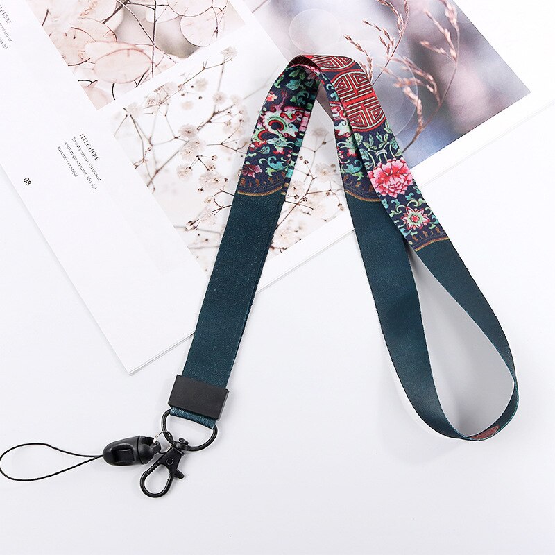Shellnail-cordón de estilo étnico para teléfono móvil, correas universales para colgar en el cuello, cuerda larga, adorno, cuerdas: Dark Green