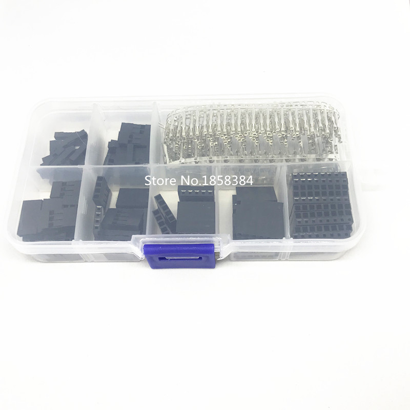 310pcs/A Set Dupont Wire Jumper Pin Header Connector Housing Kit Male Crimp Pins+Female Pin Connector Terminal Pitch With Box