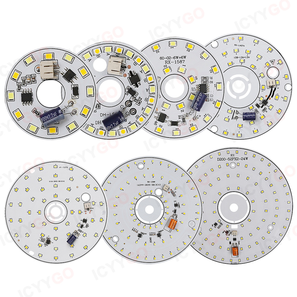 Panel de lucha sin controlador AC220V, 6W, 9W, 12W, 18W, 24W, 2835 SMD, accesorios de fuente de luz LED DIY para reemplazar bombillas de araña domésticas