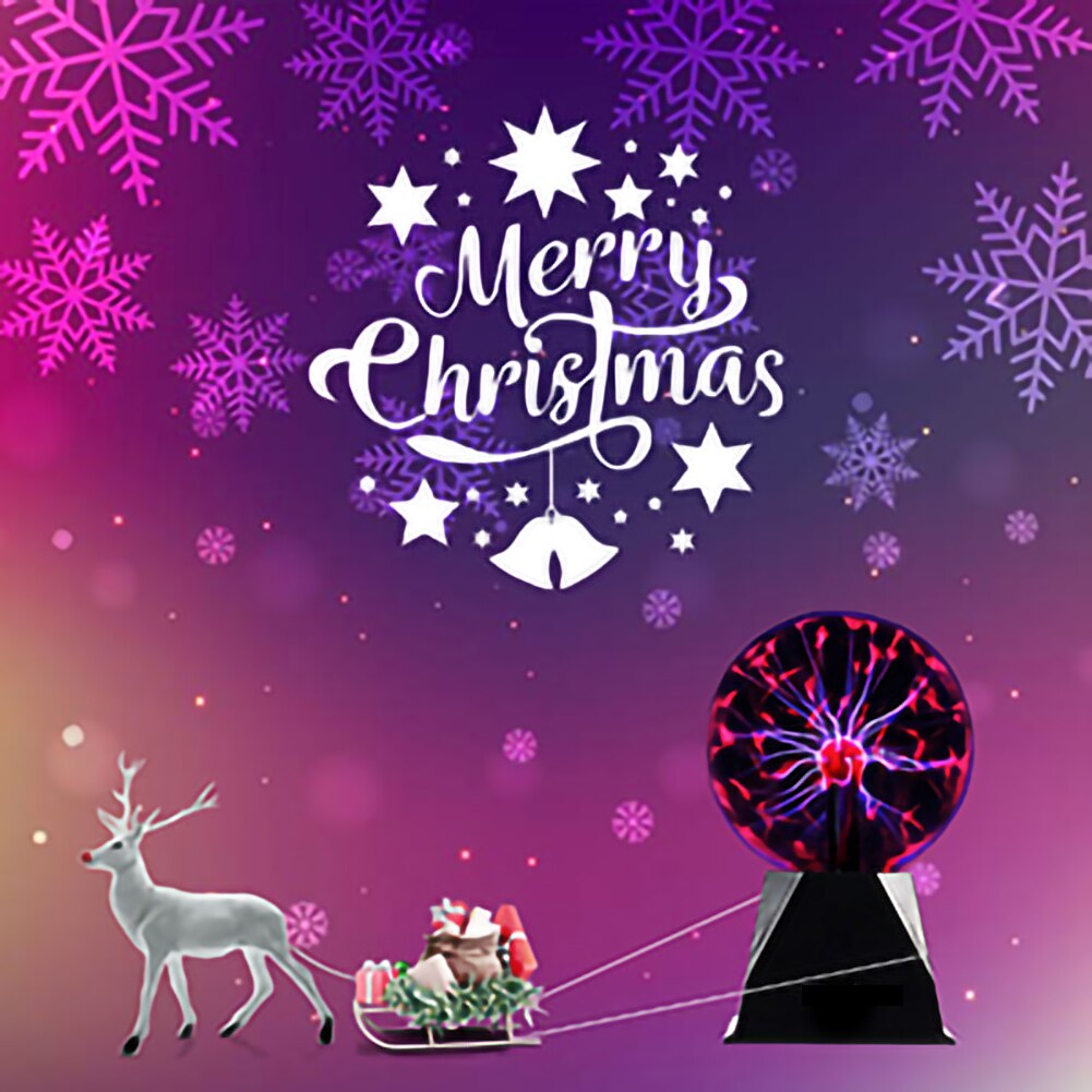 Plasma Ball Light Sphere USB Rechargeable Lamp Voice Touch Control Christmas Festival Lighting Decoration