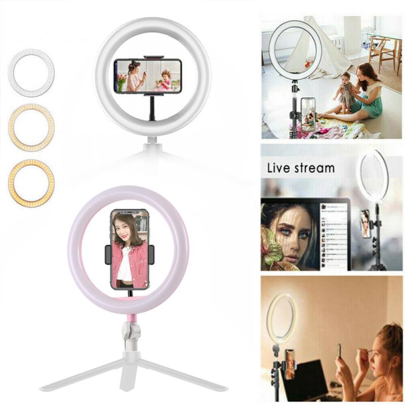 Photography LED Selfie Ring Light Dimmable Camera Phone Ring Lamp 10inch With Clip Fill Light For Makeup Video Live Studio