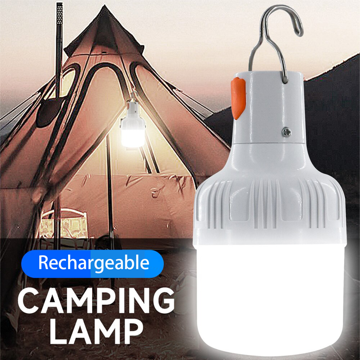 Utomhus led-lampa campinglampor usb-laddningsbar lampa nödtält marknaden anslut bärbar lykta glödlampa batteri grill camping
