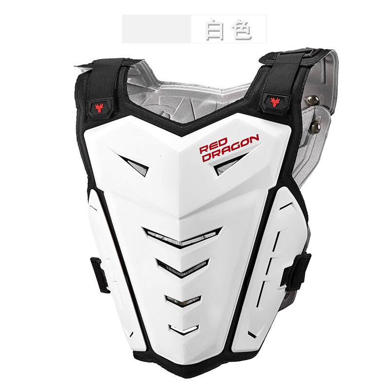 Motorcycle Body Armor Vest Mannen Motocross Riding Jas Motor Protector Off-Road Racing Borst Terug Protector Beschermende Gear: White Vest