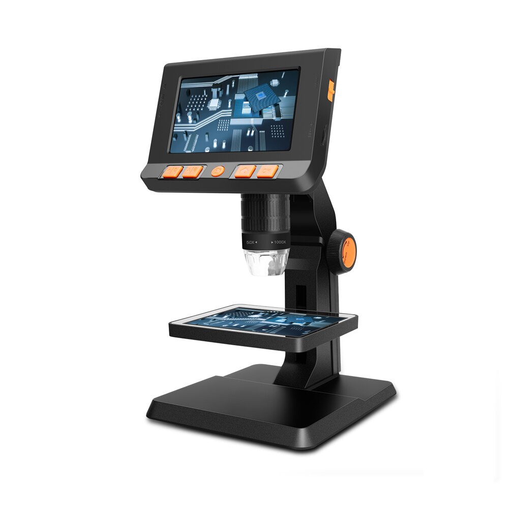 P110 Digital Microscope 1080P 1000X Optical Magnification Electron Electronic Microscope 180° Screen Rotatable Liftable Stand: Default Title