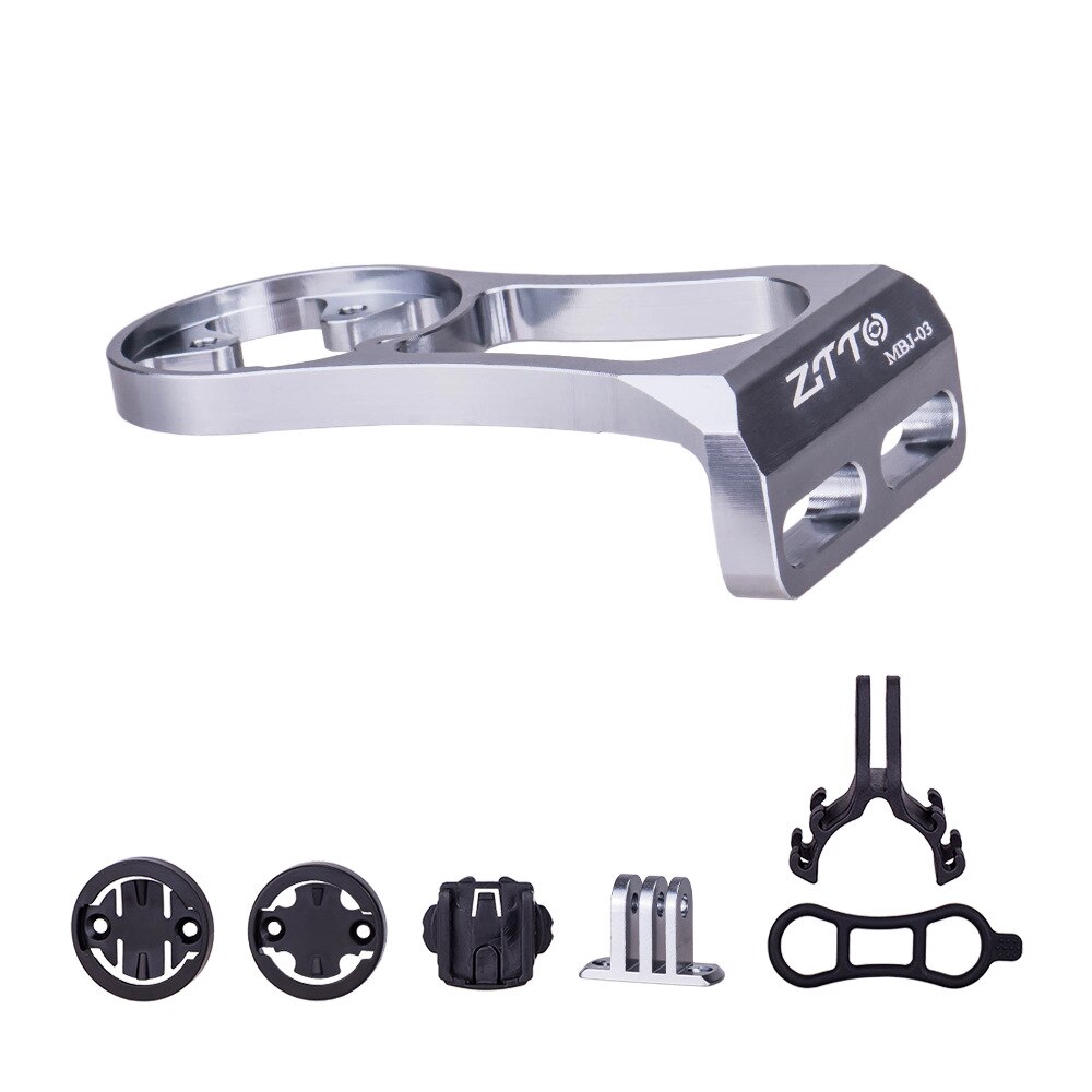 Ztto Bike Computer Camera Houder Stuur Extension Mtb Road Fiets Stopwatch Gps Houder Voor Garmin Bryton Cateye Gopro Mount: silver