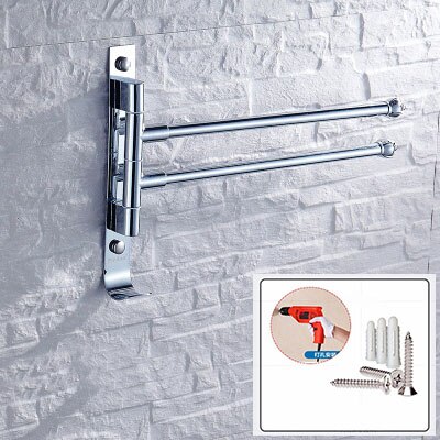 Bathroom Organizer Stainless Steel Container Shelf 360 Degree Rotation Towel Storae Rack Upscale Towel Rack: WHITE