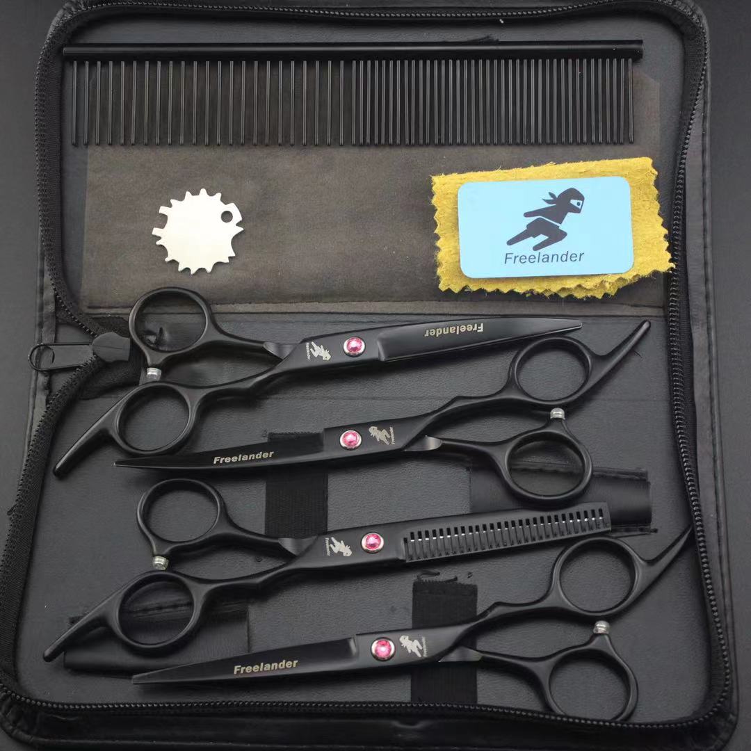 6 Inch Pet Dog Grooming Scissors Set Straight&amp;Thinning&amp;Curved Scissors Kits Dog Shears Set: Default Title