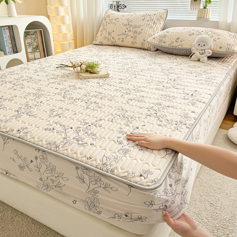 Zomermatrashoes Koel Aanvoelende Sprei Dikker Hoeslaken Met Elastische Band Huisbedhoes Cubre Colchón (Geen Kussensloop): Twin / Paars