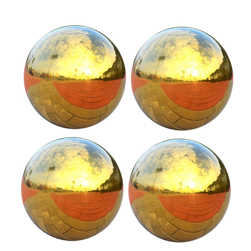 4 pièces/ensemble 304 boule de regard d'acier inoxydable sans couture, boules de miroir, boule creuse de sphère pour la décoration extérieure de jardin