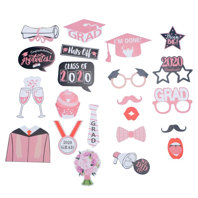24pcs Graduation Photo Props Taking Photo Props Photography Accessories Party Supplies for School Graduation Party Decorations