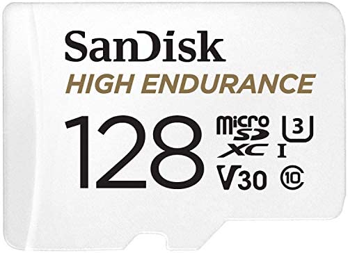 SanDisk High Endurance-microSD card for video surveillance, 128 GB, White