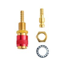 2pcs 8mm Water Cooled Quick Connector For WP/9/17/18/26 TIG Welding Torch Adapter Fitting Hose For TIG Welding Torch Tools: Red