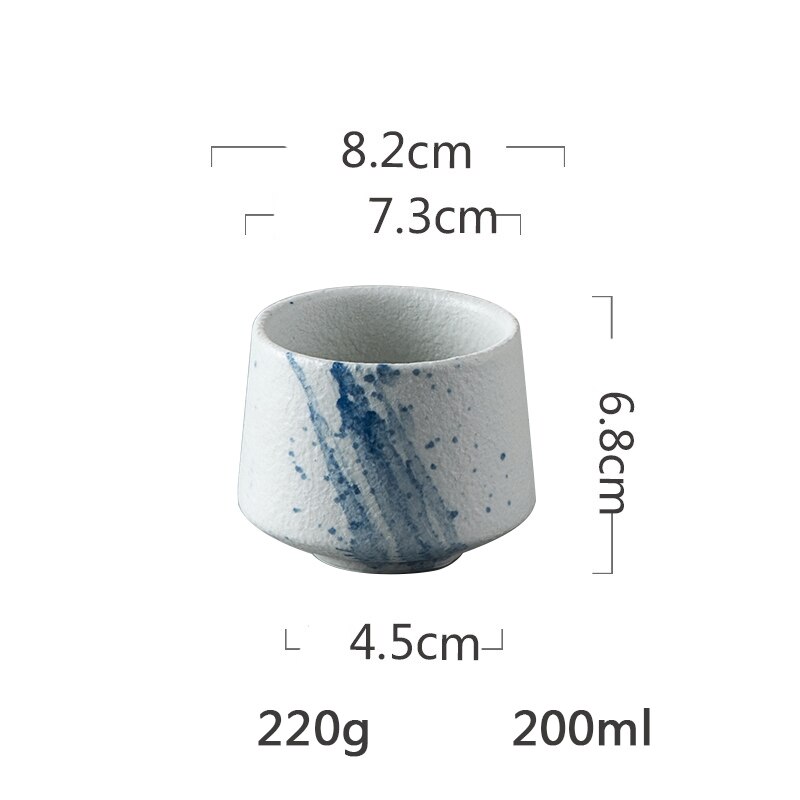 1Pcs Antowall Keramische Kopje Thee Handgemaakte Effen Kleur Thee Water Cup Steen Kleur Drinkware Matt Koffie Cup: H