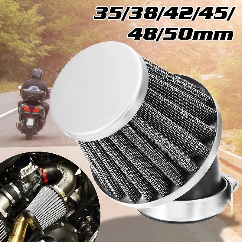 Kit de inducción de admisión de filtro de aire de coche, cono de motocicleta, filtro de ventilación de aire de aluminio, accesorios de bicicleta de Cross ATV, 35mm, 38mm, 42mm, 45mm, 48mm, 50mm