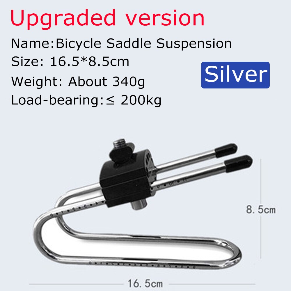 Suspensión para SILLÍN de bicicleta, amortiguador para asiento de bicicleta de montaña o carretera, resorte de aleación de acero, piezas para bicicleta: Upgraded Silver
