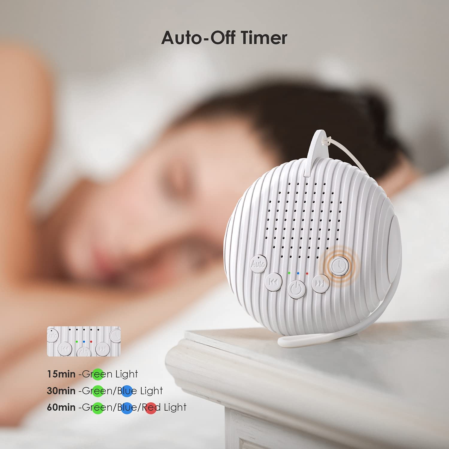 White Noise Machine for Sleeping Baby Portable with Soothing Nature Sounds Lullaby Noise Maker Therapy Sleep Easy Rechargeable