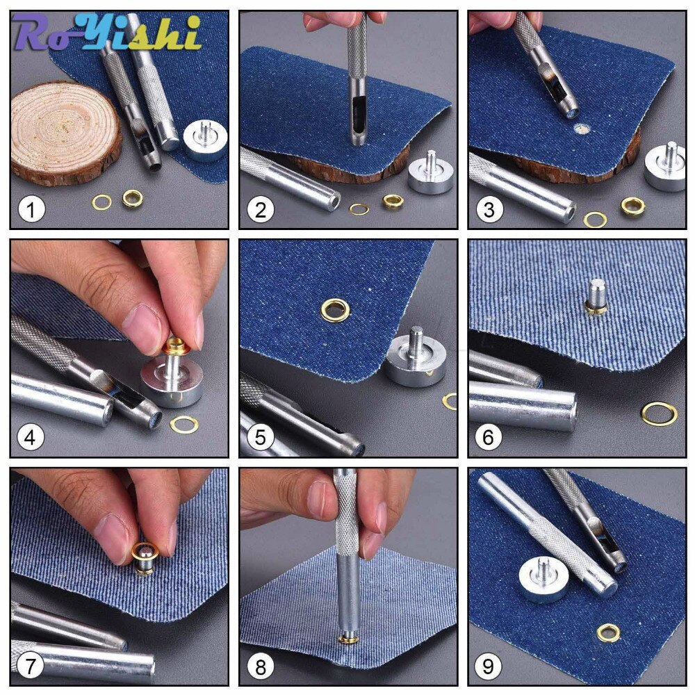 200pcs/pack Metal Eyelets Grommets 10MM 13MM for Leather Craft DIY Scrapbooking Shoes Practical Accessories