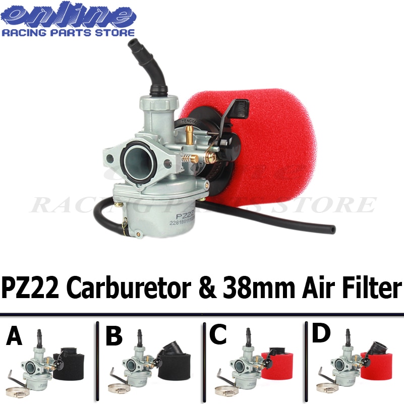 Motor- PZ22 22mm Vergaser &Ampere; 38mm Luftfilter Für Keihi 110cc 125cc KAYO Apollo Xmotos xmotos Kandi schmutz/Grube Fahrräder affe ATV