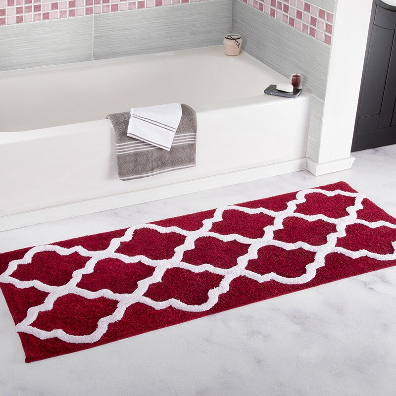 Moderne Geometrische 45X120Cm Badmat Water Absorberen Anti Slip Badkamer Tapijt Tapijt Zachte Warme Vloer Mat Voor bad Slaapkamer 8 Kleuren