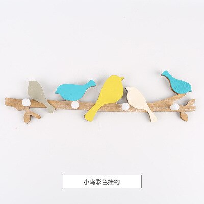 Perchero nórdico de madera para colgar en la pared, colgador de llaves, toalla, para el hogar Decoración rústica, organizador de adornos: Blue