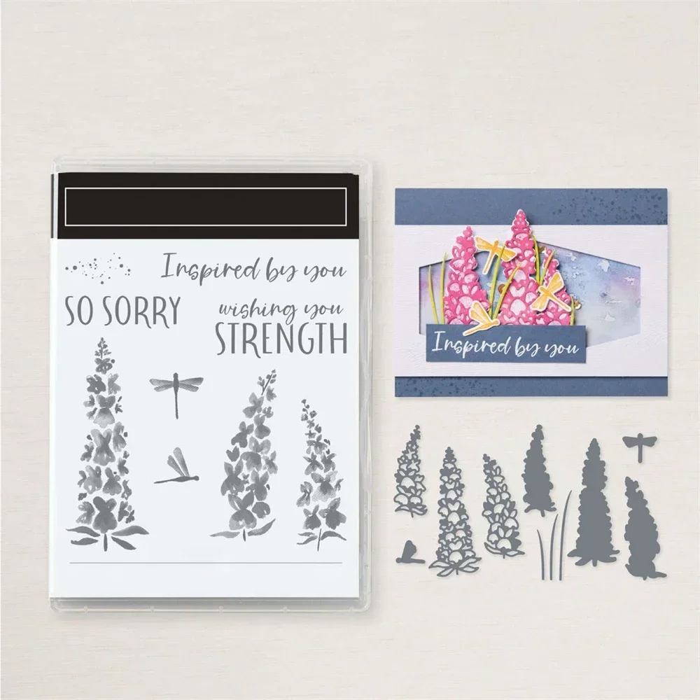 Casita de pájaros campestre, cielo aventuroso inspirador Snapdragons, sellos y troqueles transparentes para manualidades DIY, tarjetas, álbum de fotos, álbum de recortes: Blanco