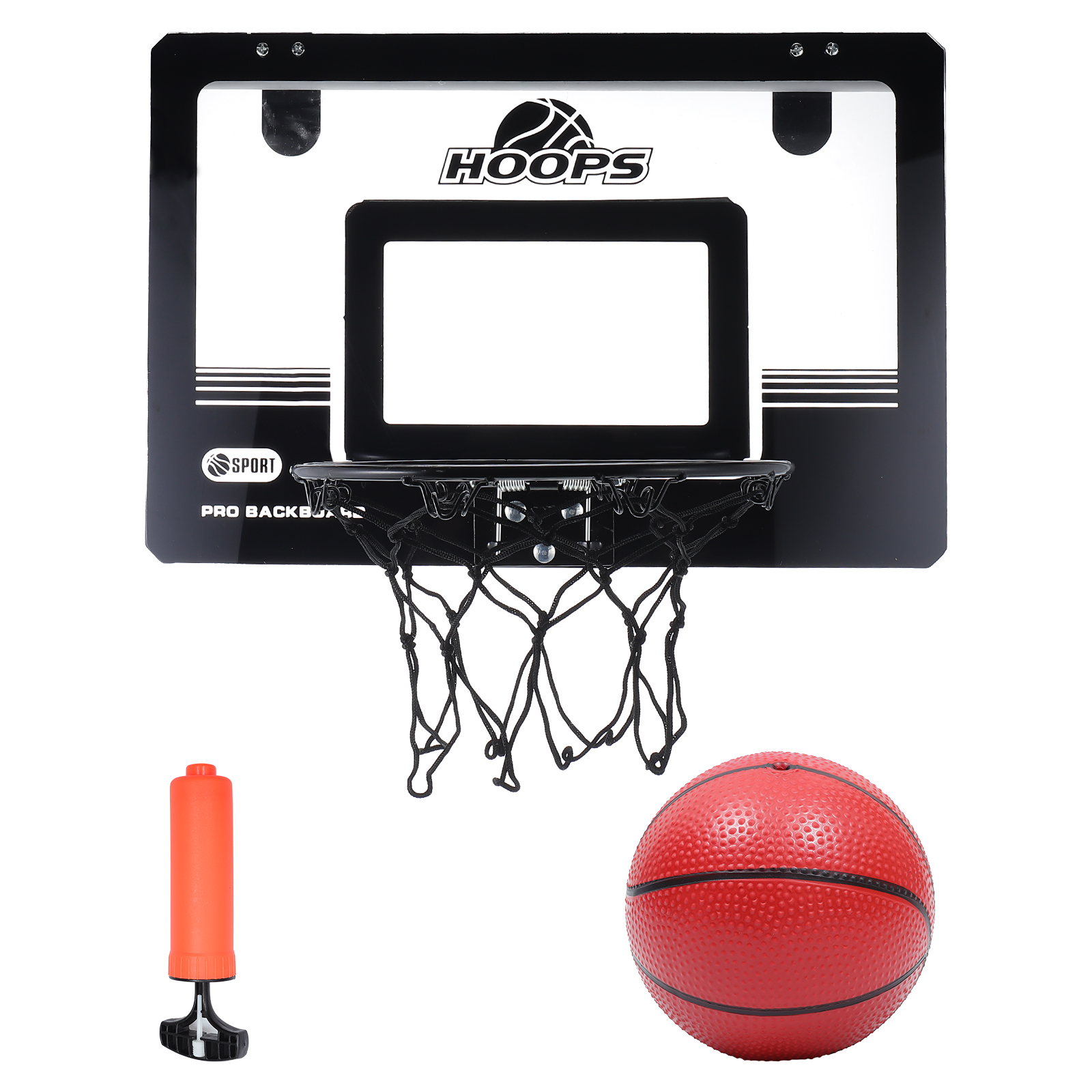 1 Set of Mini Basketball Hoop Door Hanging Basketball Board for Home Office: Black