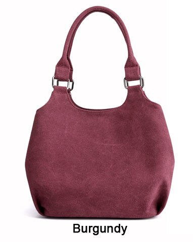 Elegante Delle Signore del Hobo di Spalla Delle Donne Del Sacchetto Della Borsa della Tela di Canapa Top-maniglia Della Borsa del sacchetto del Messaggero Della Borsa Femminile della Tela di canapa del Sacchetto di Crossbody Borsoni: Borgogna