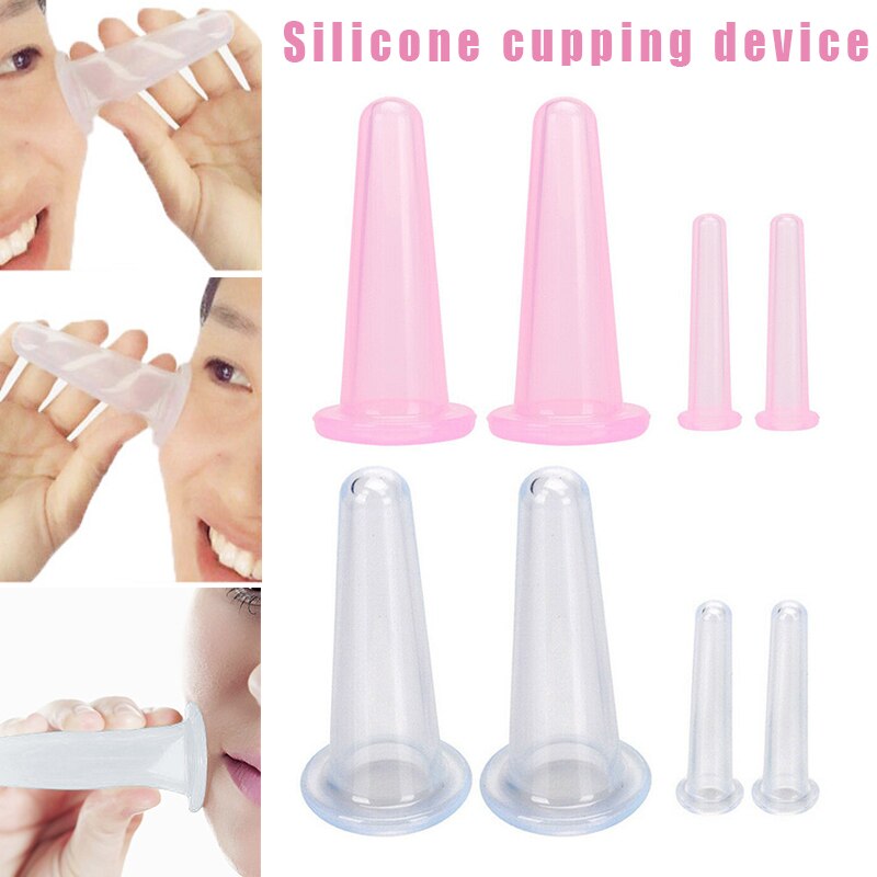 4 Stuks Siliconen Cupping Apparaat Hygroscopisch Tank Massage Draagbare Voor Vrouwen Mannen Thuis P9