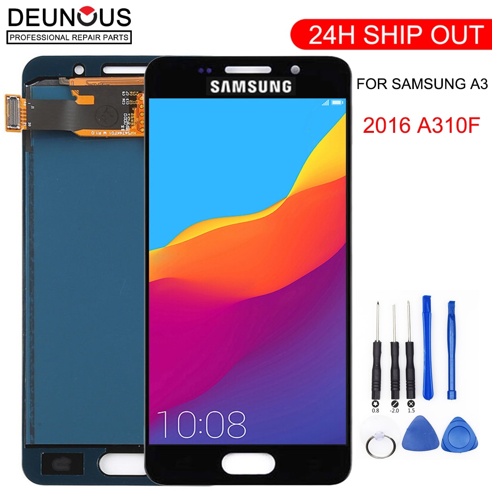 Pantalla LCD A310F para móvil, montaje de digitalizador táctil para Samsung Galaxy A3 , A310, A310F, A310H, A310M
