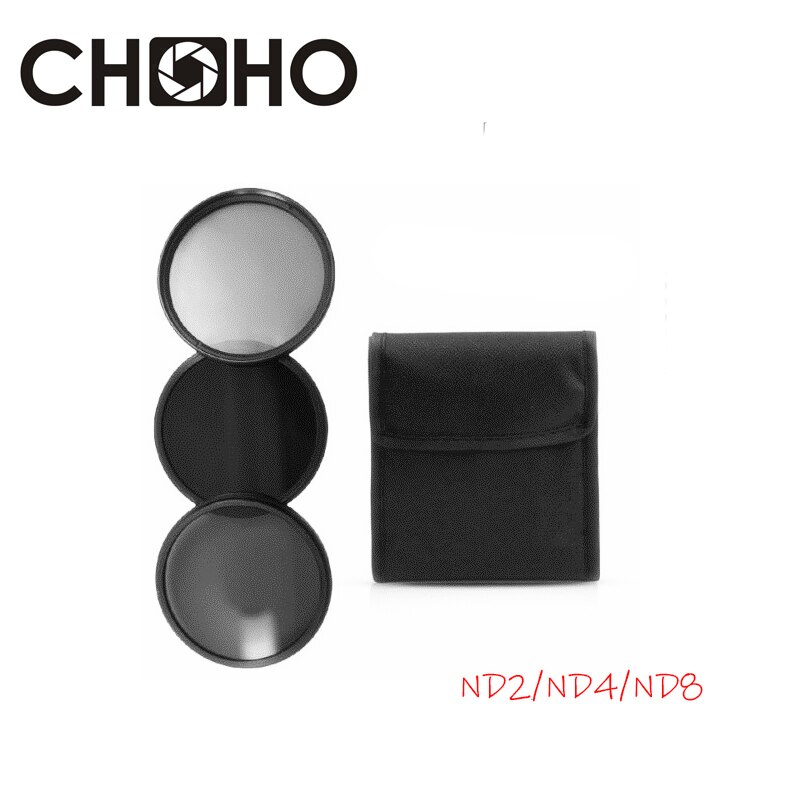 Neutral Density ND2 ND4 ND8 Filter Set 49mm 52mm 55mm 58mm 62mm 67mm 72mm 77mm camera lens ND filtros For Nikon Canon Sony