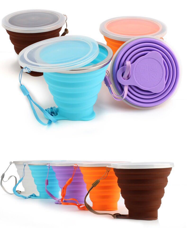 270Ml tazza da acqua pieghevole in Silicone per esterni tazza telescopica creativa portatile ultrasottile Mini tazze da caffè da viaggio a scomparsa