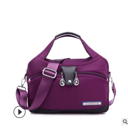 casual large capacity Oxford cloth portable single shoulder women's messenger bag female bag waterproof handbag: purple