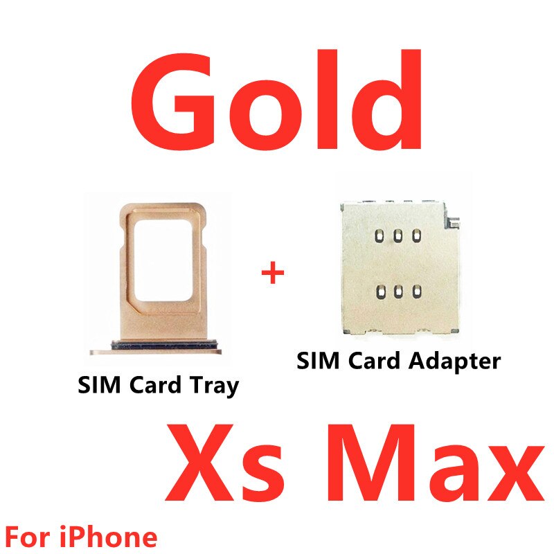 Ersatz Teile Dual SIM Karte Leser biegen Kabel Für iPhone Xs Max SIM Karte Tablett Halfter Slot Adapter: Xs Max Gold
