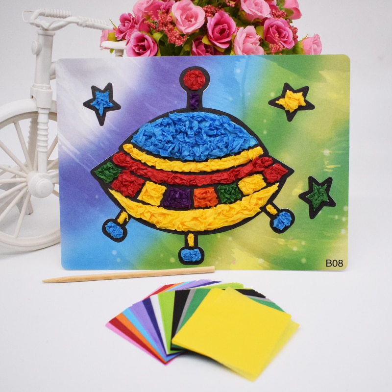 Kids Kleuterschool Speelgoed Voor Kinderen DIY Ambachten Vilt Papier Materiaal UFO Handwerk Voor Meisje Handgemaakte Arts Voor