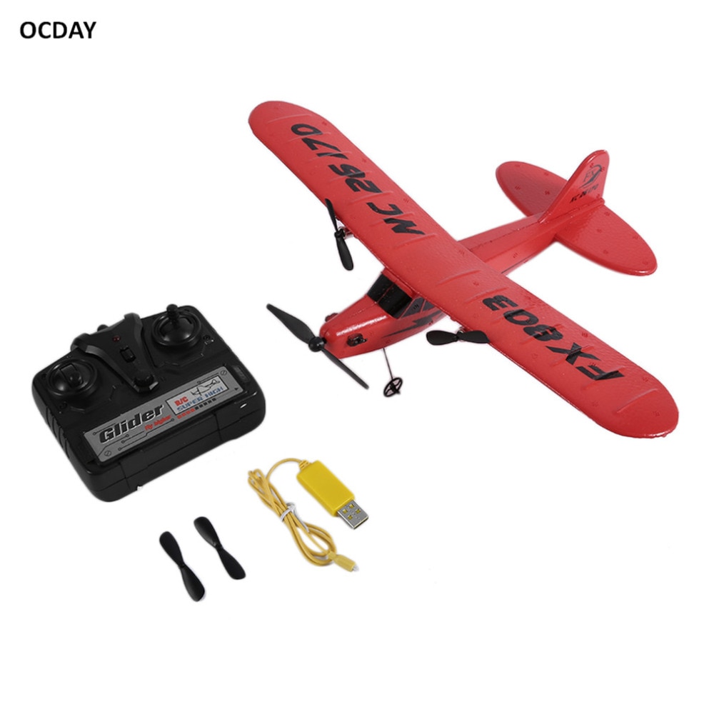 OCDAY FX803 Afstandsbediening RC Vliegtuig Zweefvliegtuig Aerodone Speelgoed Kinderen Audult 150m Foam Vliegtuig Rood Blauw Batterij RC Drones