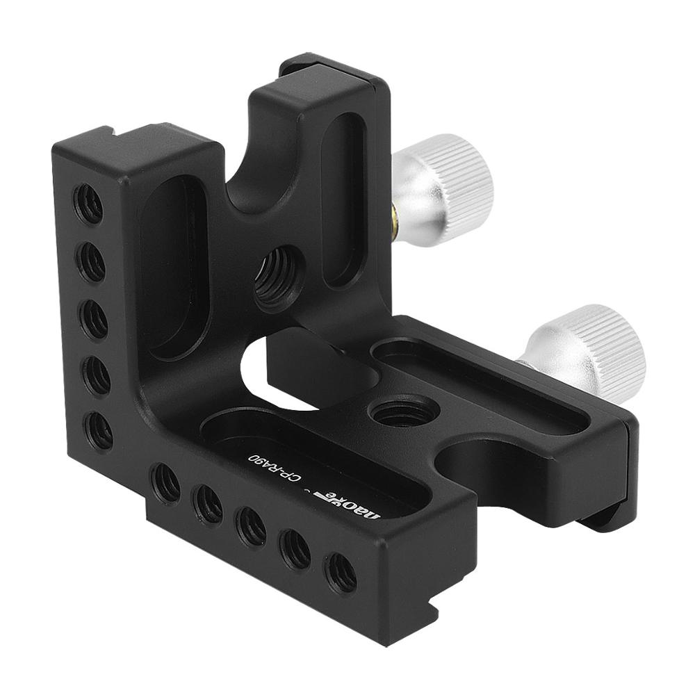 Haoge Rechte Hoek Klem 90 Graden Dubbele Quick Release L Klem Met 1/4 Schroefdraad Voor Arca Rrs Benro Rail plaat Nodal Slide
