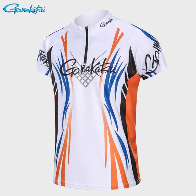 Ropa de pesca gamakatsu, de secado rápido, para deportes al aire libre, transpirable, anti-uv, camisetas de pesca de manga corta.: Metro / 01