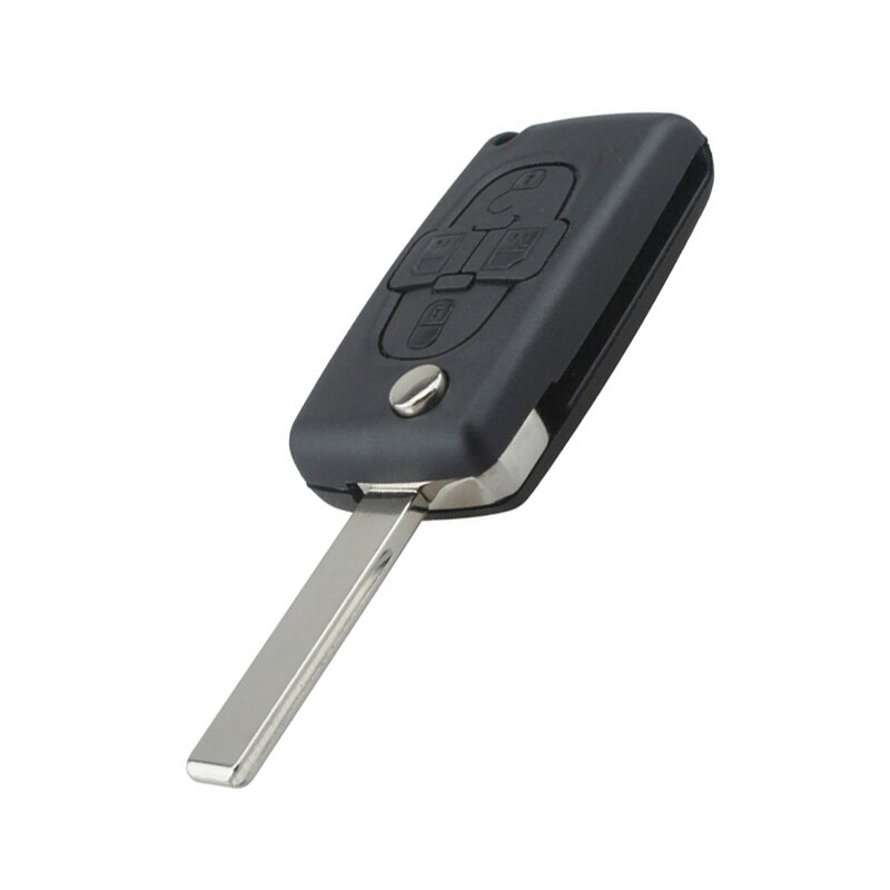 Zwart 4 Knoppen Folding Vervanging Key Remote Fob Shell Case Met Ongesneden Auto Flip Sleutel Voor Peugeot 1007 Citroen C8 autosleutel Shell