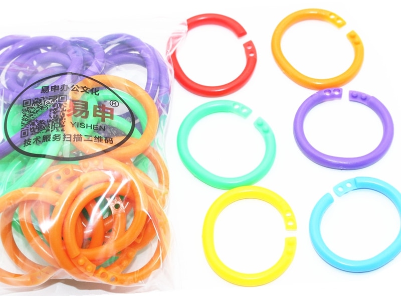 10pcsEarly Bildung Buch Bindung Ring Reißen Schlechte Karte Ring Kunststoff Öffnung Ring Finishing Gelegentliche Ring Binder Buch Bindung