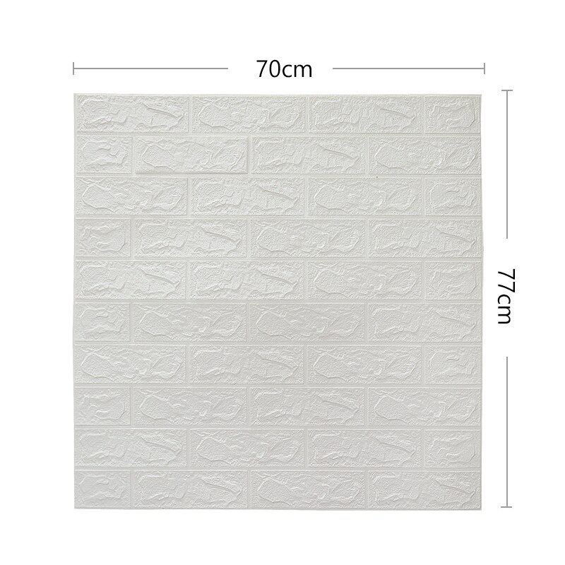 Paneles de pared de espuma de imitación 3D para sala de estar, papel tapiz de pelar y pegar, decoración de pared de fondo de dormitorio EJ: Blanco