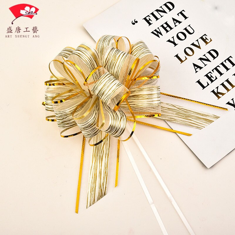 Lazos grandes de 5 piezas para envolver , lazo con cinta para cestas de de boda, lazos para envolver de: 4