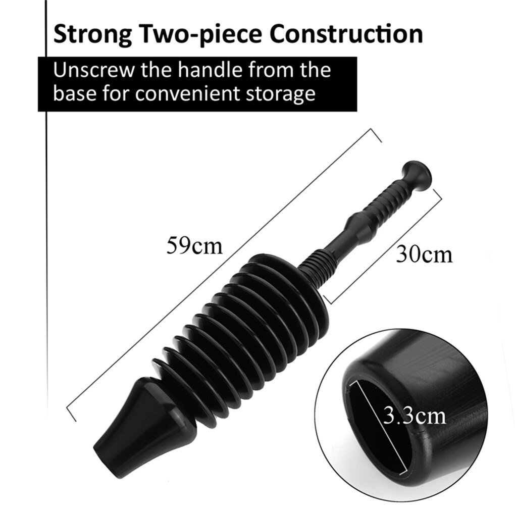 High Pressure Sewer Dredge Clogged Toilet Plunger Reusable Drain Blockages Blaster Unblock Powerful Bellows Grip Clear Bathroom