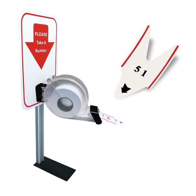 Ticket Dispenser for Queue Management System Universal Manual Turn O Matic: transparent 2-digit