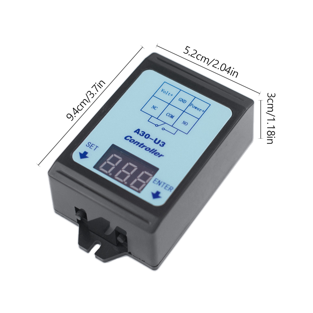 Controlador de interruptor de relé DC 6 ~ 80V detección de voltaje carga Monitor de descarga con estuche pantalla Digital detección de voltaje CC