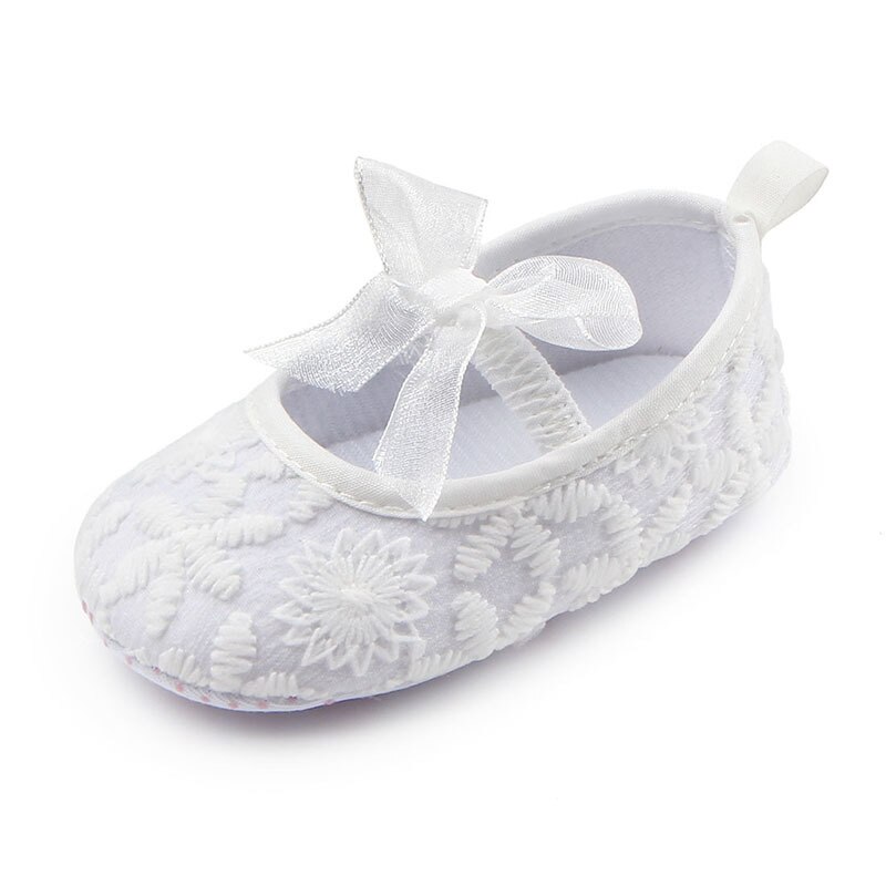 Cute Bows Baby Girl Shoes Lace Flower Soft Sole Newborn Baby First Walkers Shoes Girls Infant Toddler Crib Shoes Booties