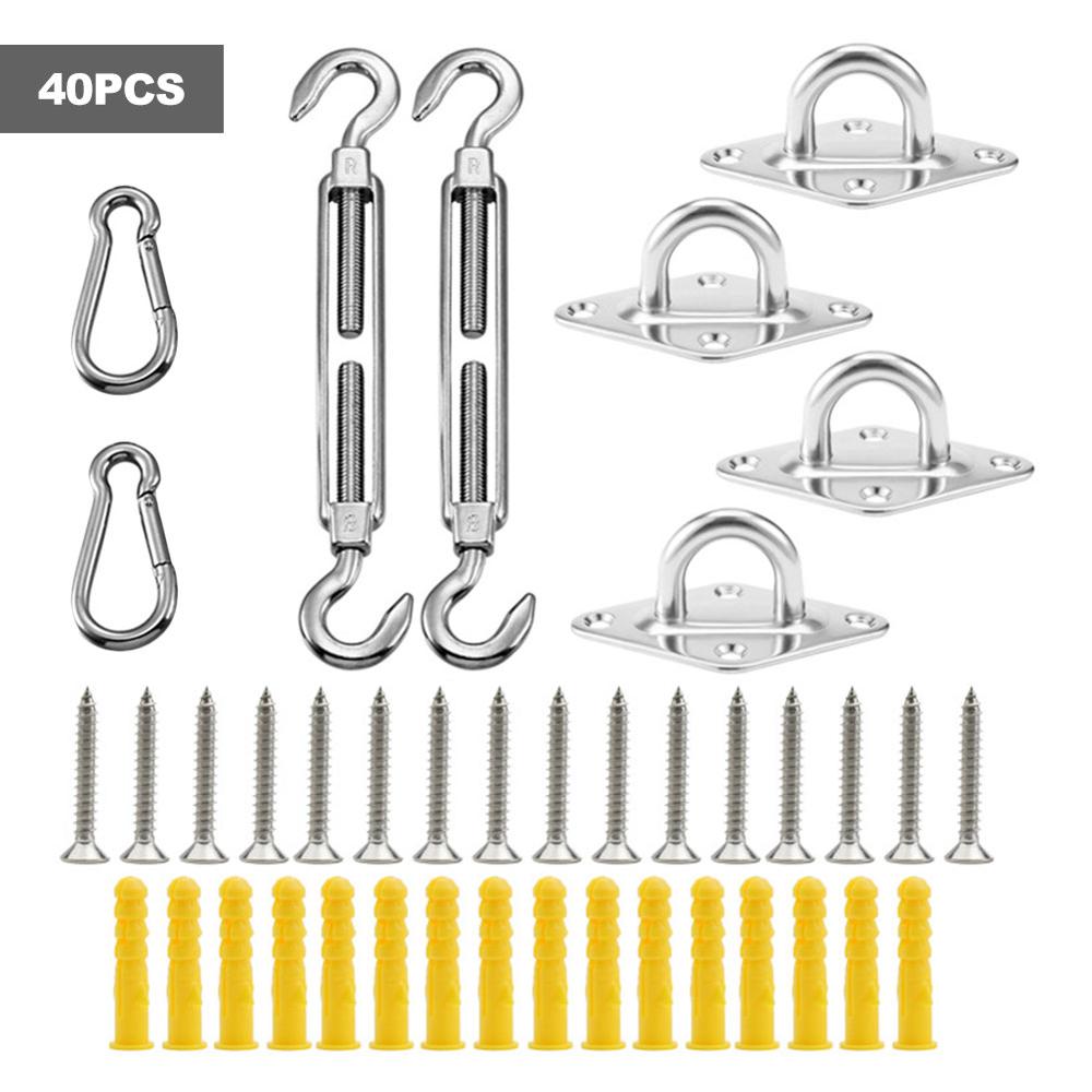 40Stck Markise Befestigung Sonne Sonnensegel Edelstahl Hardware- Bausatz für Garten Sonne Sonnensegel Befestigung Zubehör Haushalt Werkzeuge: 304 8mm suit